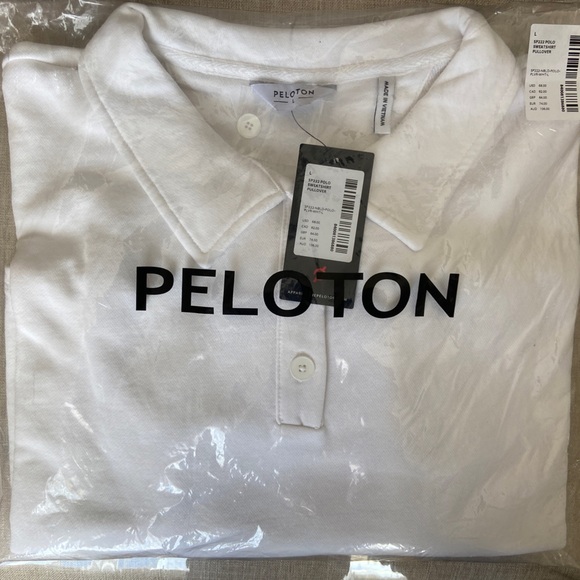 Peloton Women’s Polo Sweatshirt Pullover White w/ Graphic Back - Picture 15 of 16